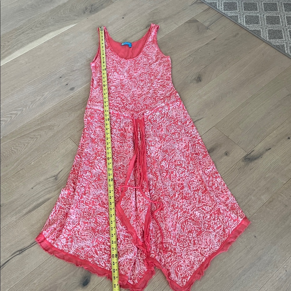 Fresh Produce Maxi Dress Size Large Sleeveless Tied Waist Raw Hem Beach - Picture 8 of 9